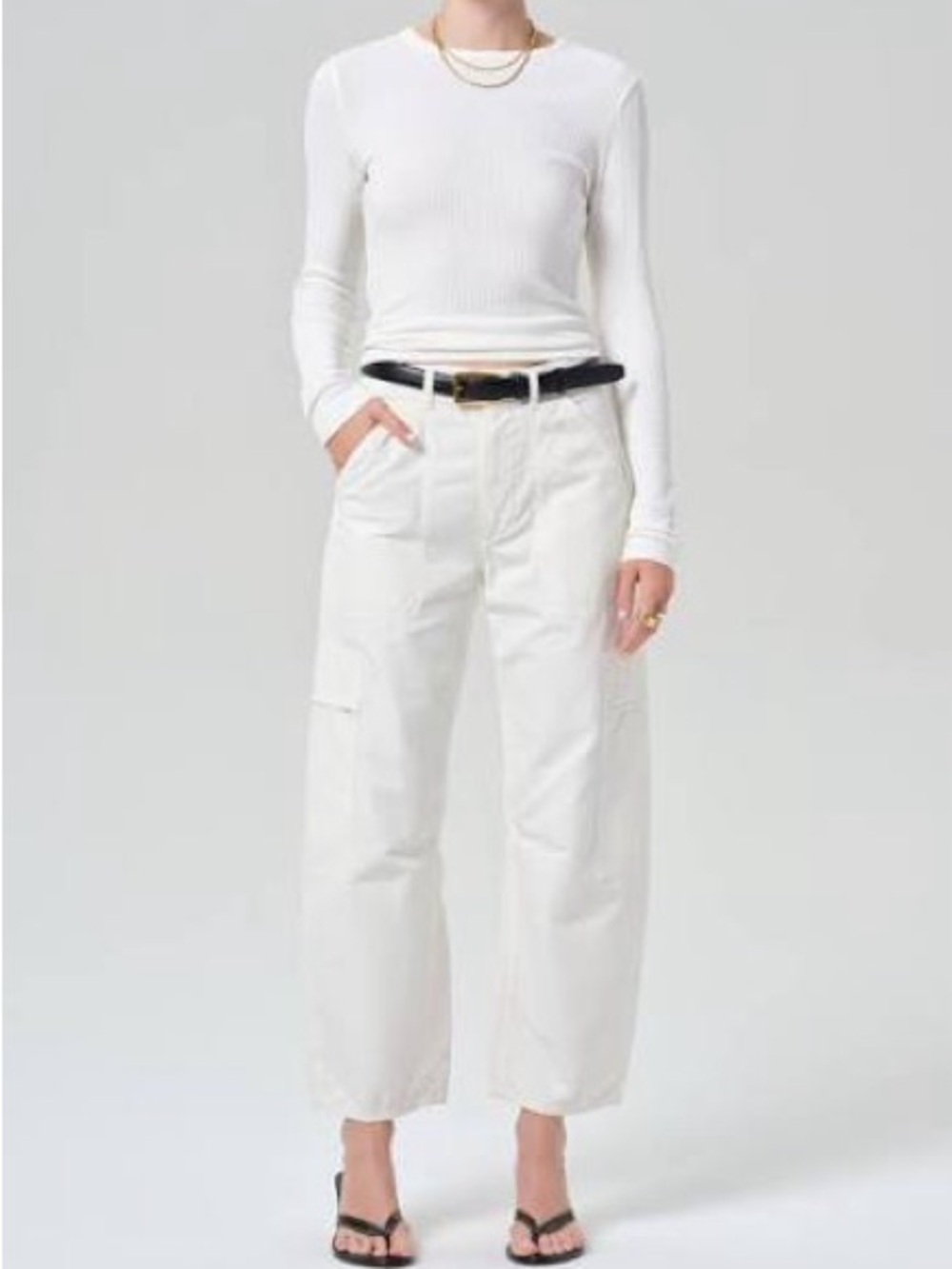 Citizens Of Humanity White Marcelle Barrel Cargo Pants - Picture 7 of 7